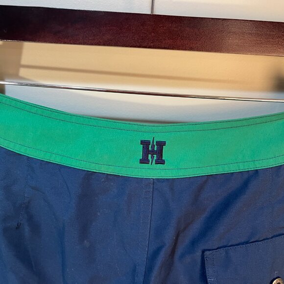 Howler Brothers Men's blue w/ green Swim Trunks shorts 32 8" inseam EUC - Picture 2 of 5